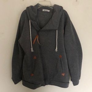 Grey Side Zip-up